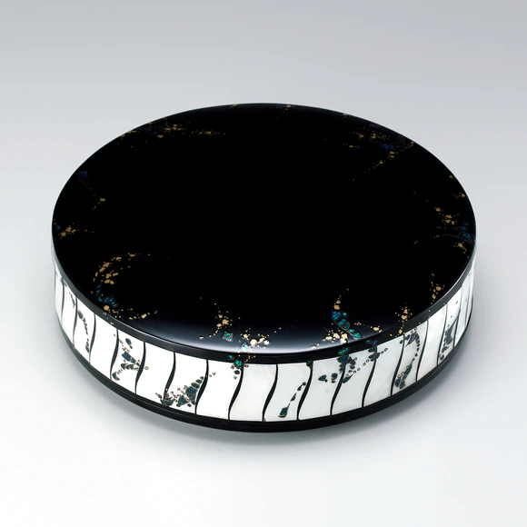 金莳絵の漆台 Antique Sam's Collection朱漆塗松金蒔絵碗五客組