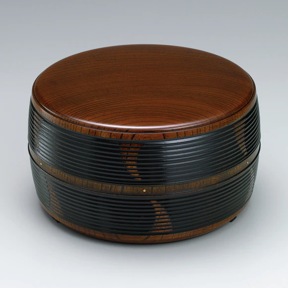 昭道さま専用　黒柿拭漆我谷盆    煎茶盆　№7790 ,IM701 Box of Black Persimmon Wood for Tanzaku Finished in Wiped