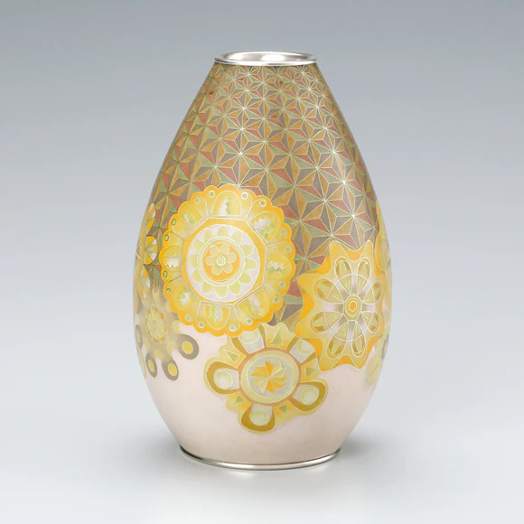 Cloisonne flower vessel. “To tomorrow”