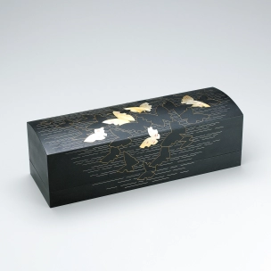 Iron box with design in damascene inlay. “Flutter of butterfly’s wings like music”