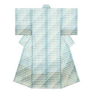 Kimono of tsumugi. “Ebb tide”