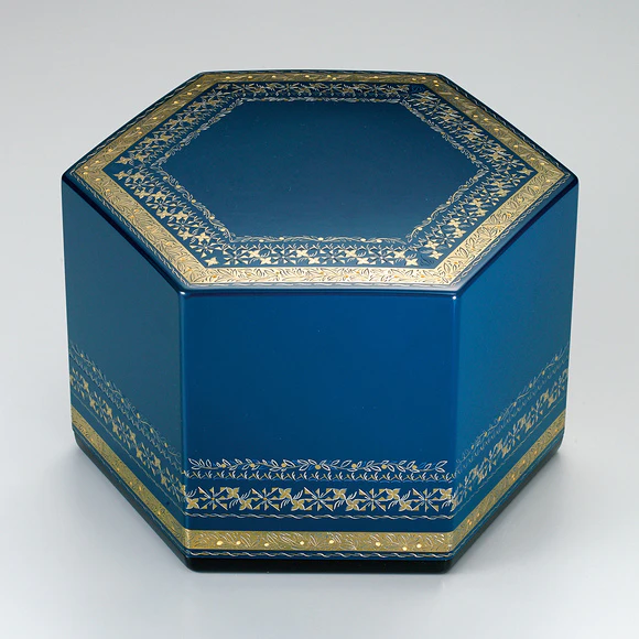 辻石斎作 松尾形菓子器 金蒔絵 共箱 R V747 辻石