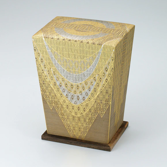 高級‼️縁飾りの有る金被せ切羽二枚一組 截金飾筥「瓔々」(村上 茂子)｜ギャラリージャパン