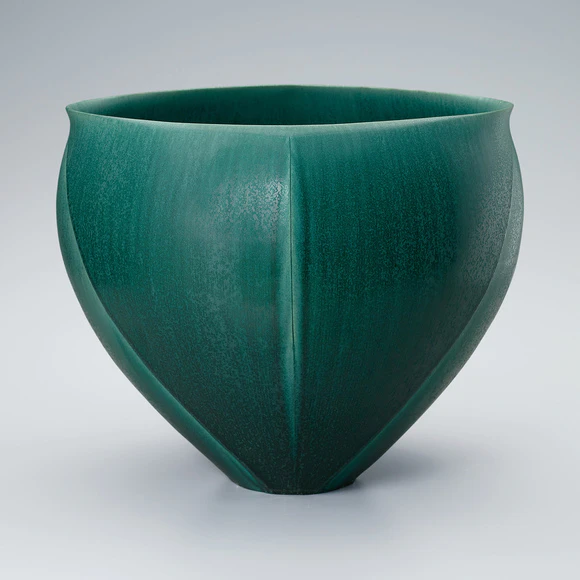 飾って！【壺　3耳壺 流れ釉　緑釉垂れ釉　景色抜群　丹波】鑑賞陶磁器　インテリア 壺 3耳壺 流れ釉 緑釉垂れ釉 景色抜群・PG・丹波】◇鑑賞