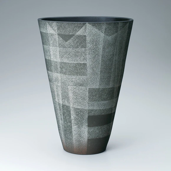 線描幾何文花入(森田 由利子)｜ギャラリージャパン