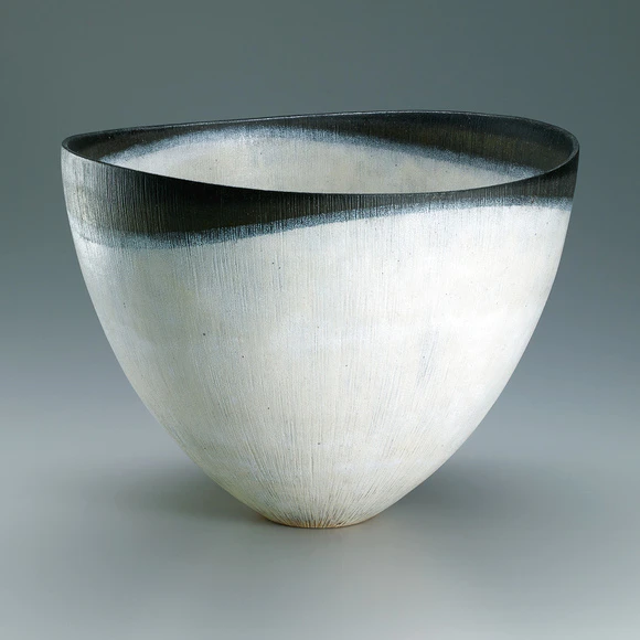 Large bowl with design in line engraving.
