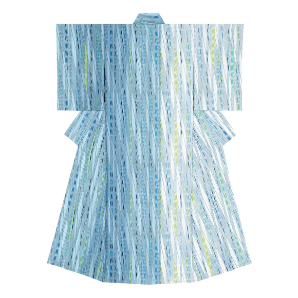型絵染着物「喜雨」