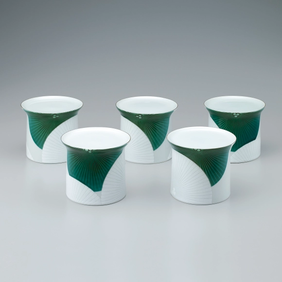 Set of tall-footed dishes. “Blanket of soft snow”