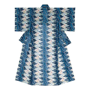 Kimono with Design in Ryūkyū Aigata with Bingata “Murubushi Beach”