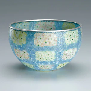 Plique-a-jour bowl. “Flowers in the rain”