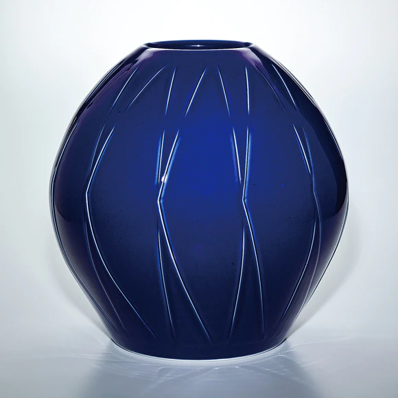 Jar with purplish blue glaze.