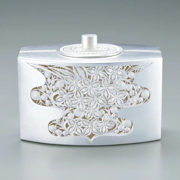 Incense burner of silver wire. “Dogwood”