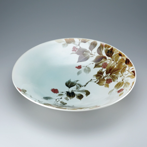 和紙染萩文絵皿(勝田 文博)｜ギャラリージャパン