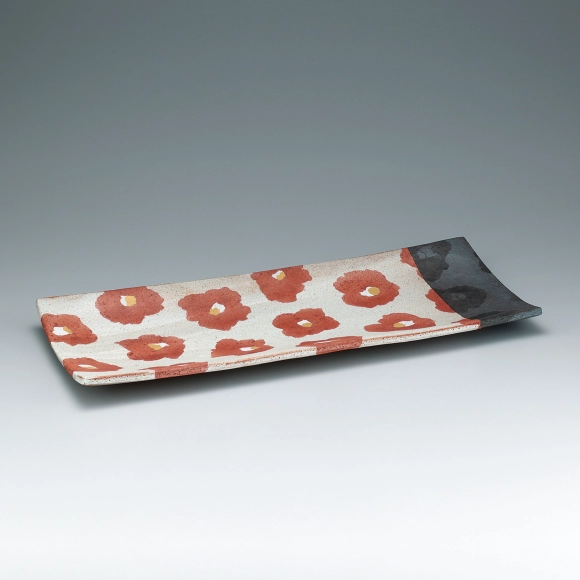 Rectangular dish with flower design. “Camellia”