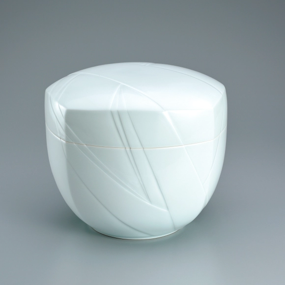 彫刻白磁壺(ピーター ハーモン)｜ギャラリージャパン