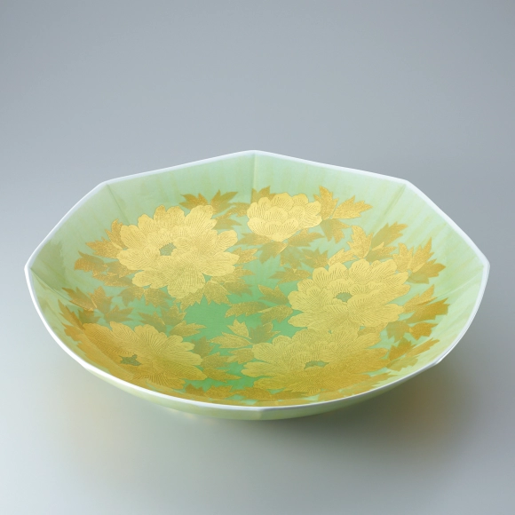 人間国宝 吉田美統 作 釉裏金彩 牡丹文 花瓶 茶道具 花瓶 釉裏金彩牡丹文 /吉田美統 かぶらきでしか買えない