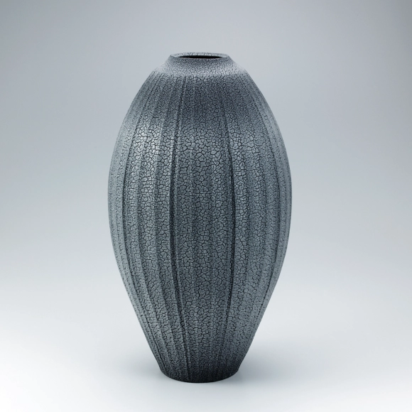 Shino dark blue colored jar.
