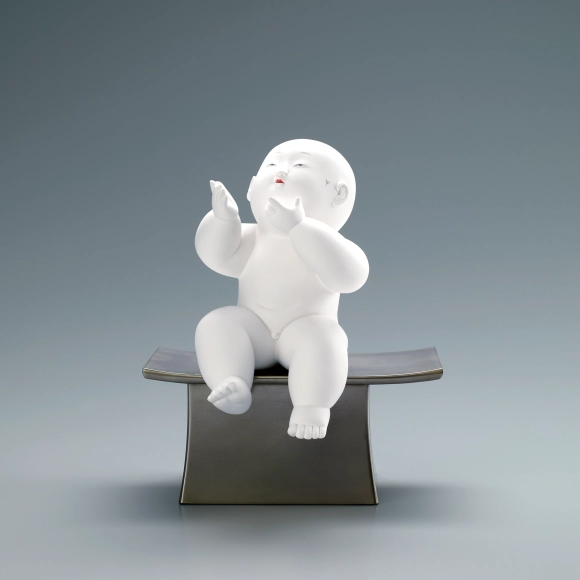 “Magical power of spoken words”. Ceramic with whitewash.