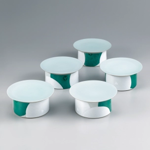 Set of dishes. “Blanket of soft snow”