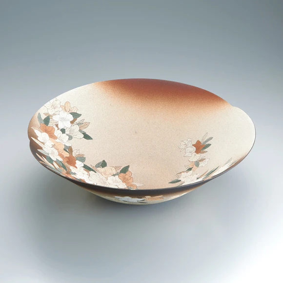 Bowl with azalea design in sgraffito