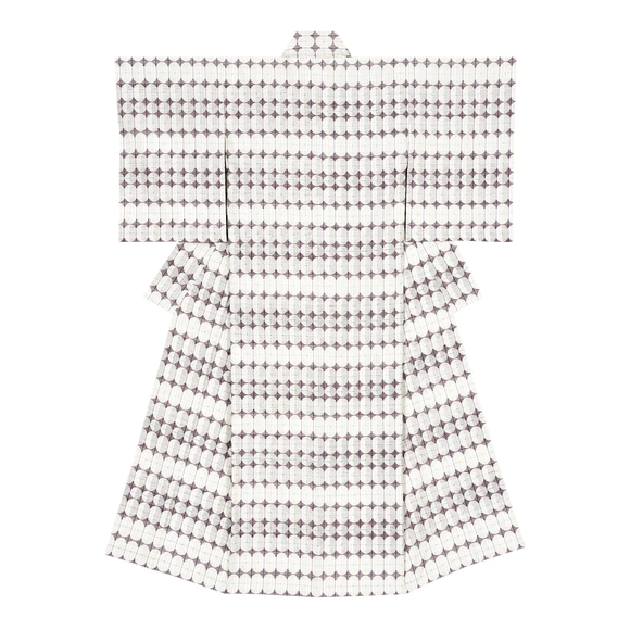 Kimono of tsumugi. “Light shines”