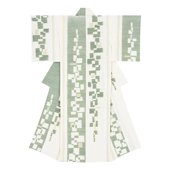 “The shade of trees” Kimono of tsumugi