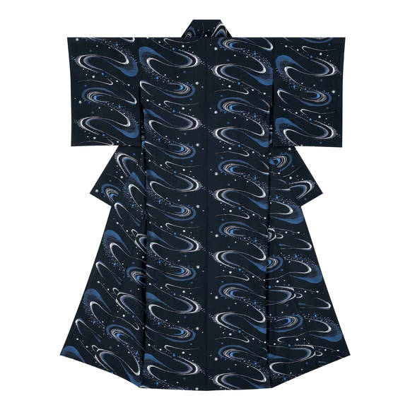 Kimono of Kurume kasuri. “Upwelling”