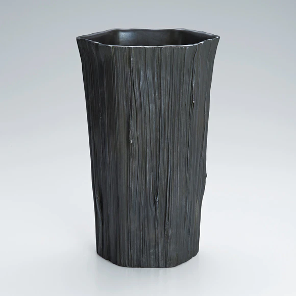 ☆北村眞一作☆蝋型鋳金吹込硝子グラス☆酒器☆共箱付☆