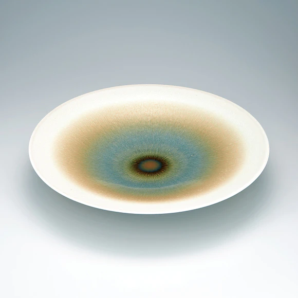 Bowl with Ash Glaze and Colored Decoration