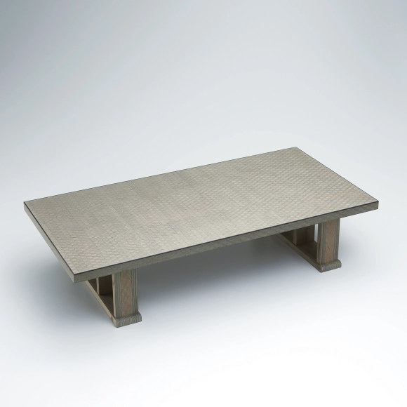 Low table of jindai cedar wood with marquetry