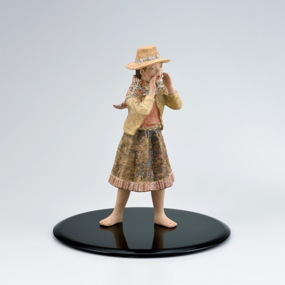 “Voice in the meadow”. Ceramic with glaze inlay.