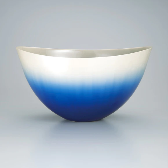 Vessel with colored glaze decoration.