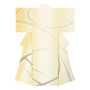 Formal kimono with embroidery. “Early morning”