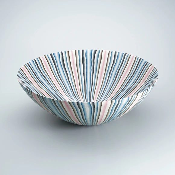 Marbled “large flower” bowl.