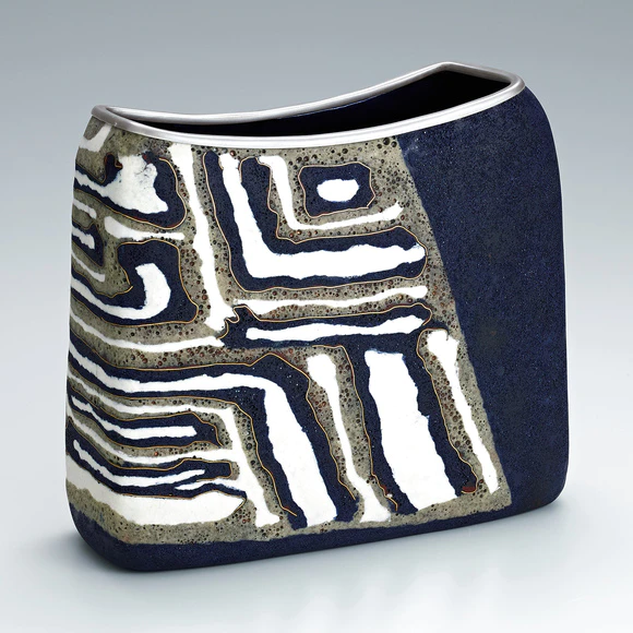 Sound of the wind” Opaque cloisonne flower vase (Hideko Otsu