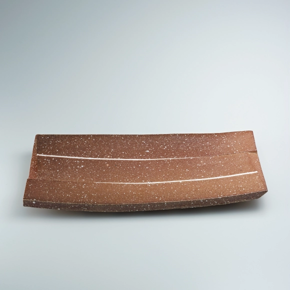Red rectangular dish.