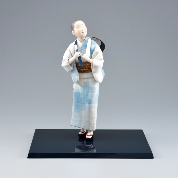 “The moon during the Bon festival” Formed with toso over wooden core and covered with paper