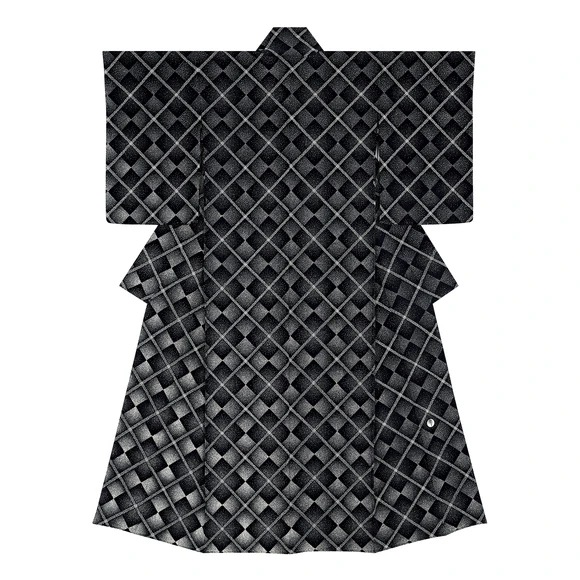 Formal kimono with design in yuzen dyeing. “Tea ceremony garden”