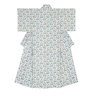 Kimono with design in stencil-resist picture dyeing. “Anemone flaccida, spirit of early spring”