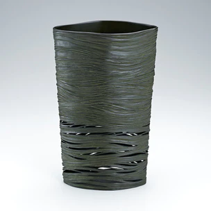 Copper Flower Vessel Cast in Lost Wax Casting Method “Rapids” 