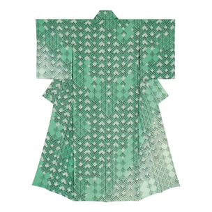 Kimono with Sarasa Pattern in Woodblock Printing “Tree-planting”