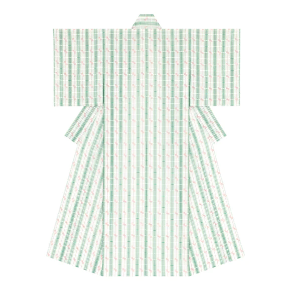 花紗織着物「葉桜の頃」