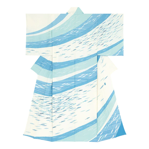 Formal kimono with design in <i>yūzen</i> dyeing. “Shines”