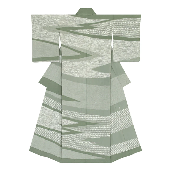 Formal kimono with design in yūzen dyeing. “Ripples”
