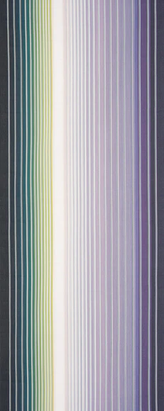 Kokura striped weave cotton obi sash. “Waning crescent”