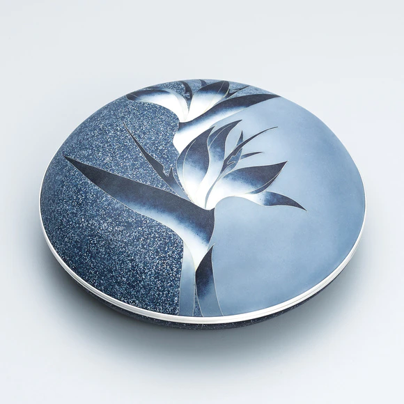 Cloisonne covered bowl. “Strelizia”