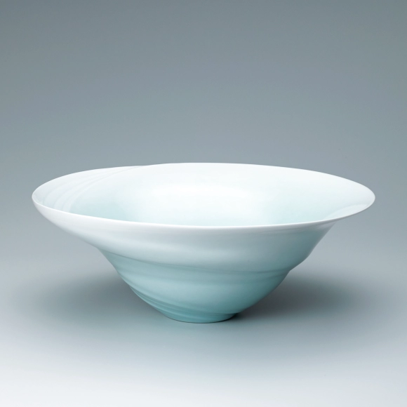 青白磁潮流文鉢(樋口 邦春)｜ギャラリージャパン