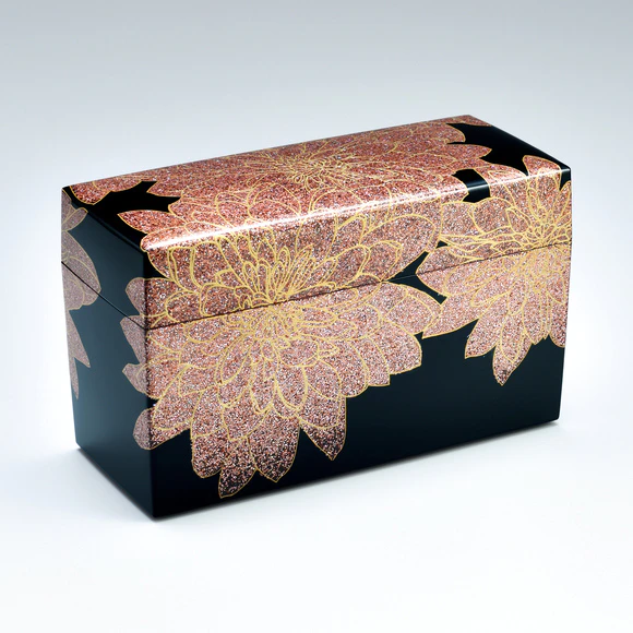 輝く高品質な 彩貝蒔絵蓋物「赤と黒」(田口 義明)｜ギャラリージャパン 工芸品