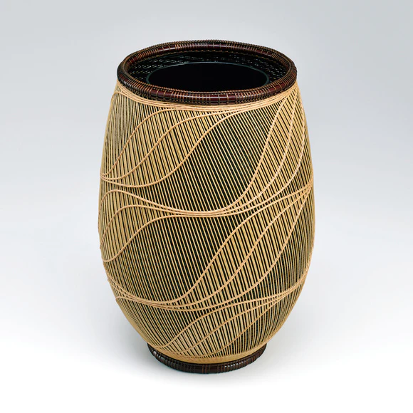 Flower basket with curved line design. “Dance”