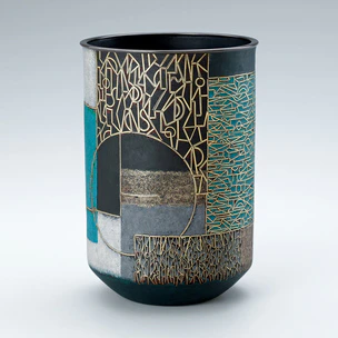 Opaque cloisonne flower vessel. “Melody”